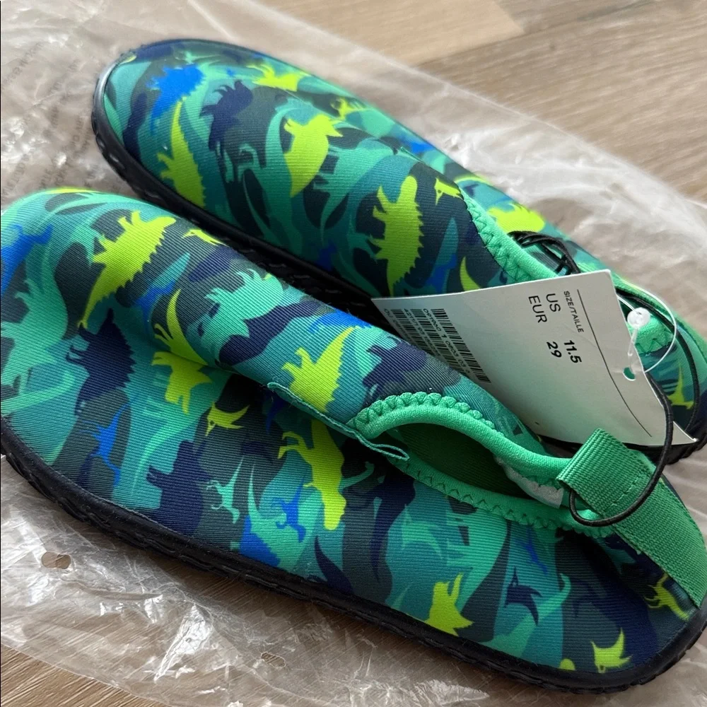 H&M Toddler Blue and Green Dino Water Shoes